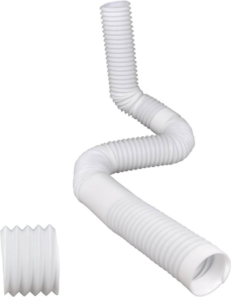 Prestantious Extra Extension Flexible Pipe for 3.1” Pipe, 2.6 inches ID, 3.1 inches OD, Stretched Length 6.6ft, White - Image 1